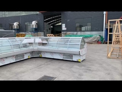 Bàn hiển thị phục vụ lạnh có cửa kính cong phía trước nâng lên