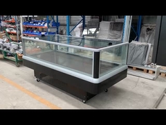 Tủ đông siêu thị với cửa kính trượt trên cùng và cửa sổ kính siêu lớn để hiển thị