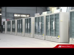 Tủ đông thẳng đứng không đông lạnh với cửa kính chống sương mù ba kính không khung