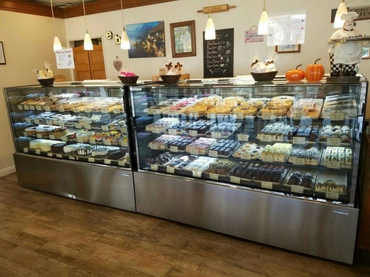 Tủ lạnh làm bánh bằng kính chống sương mù ba lớp tráng men với hệ thống làm mát thông gió