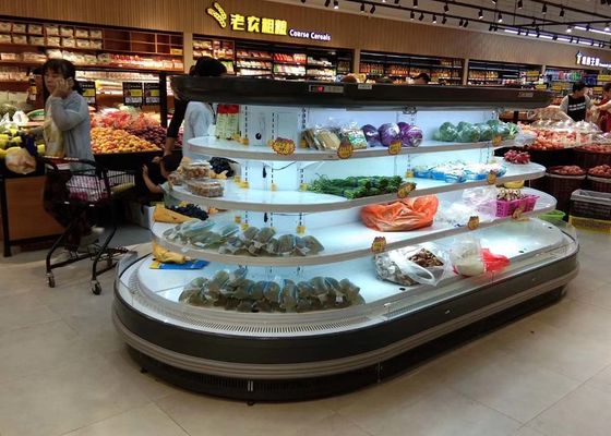 Bán dọc Oval Island Open Display Cooler Multideck