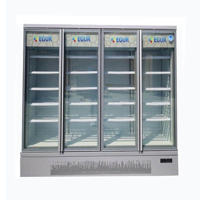 Làm mát không khí 4 Cửa kính Máy làm mát 220V R290 thẳng đứng Tủ trưng bày đồ uống