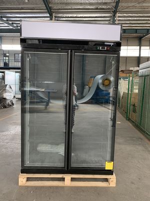 Máy làm mát cửa kính đôi thẳng đứng R404a với kính Low E không bị sương giá