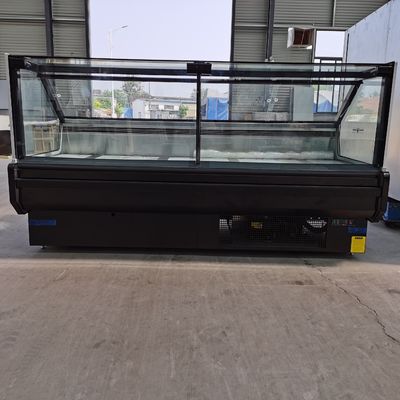 Siêu thị OEM phục vụ trên tủ lạnh trưng bày thực phẩm với kính thẳng