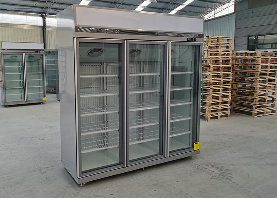 Tủ lạnh trưng bày tự động R290 với 3 cửa kính bản lề