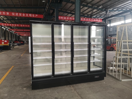 Bộ làm mát màn hình Multideck màu đen không có sương giá với cửa kính trong suốt xoay