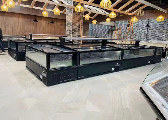 Bốn mặt kính nằm ngang Tủ đông kết hợp đảo kính Làm mát tĩnh R290