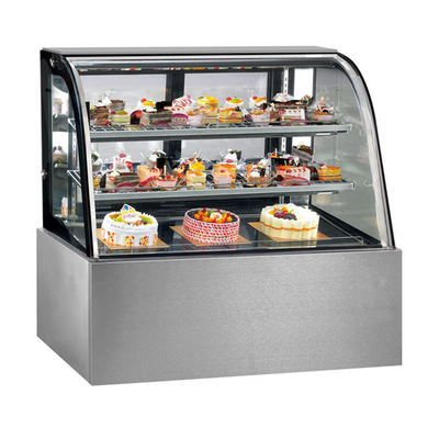 Tủ lạnh bánh thủy tinh cong Dễ dàng làm sạch kỹ lưỡng