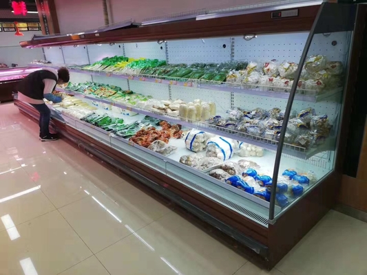 Tủ trưng bày thực phẩm lạnh thương mại với giá đỡ có thể điều chỉnh
