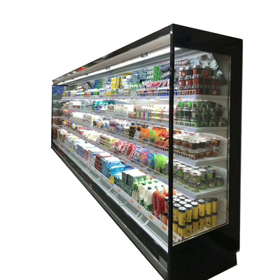 Tủ lạnh thương mại với đầy đủ các mặt kính và đèn gắn bên