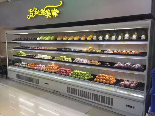 R404a Cắm vào Tủ lạnh Multideck với Tường cuối được tráng men