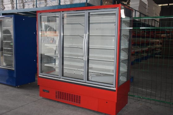 Tủ lạnh Multideck mặt trước bằng kính lý tưởng với đèn LED chiếu sáng