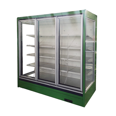 Tủ trưng bày cửa kính có bản lề / trượt Multideck tùy chỉnh với cửa kính chống sương mù hai lớp không khung