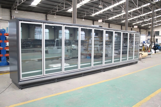 Từ xa Multideck Swing Cửa kính trưng bày Tủ đông với Bộ ngưng tụ từ xa Copeland hoặc Bitzer cho Thực phẩm Đông lạnh