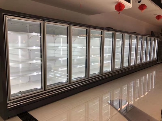 Tủ lạnh Multideck 2 cửa kính được tùy chỉnh trưng bày với cửa kính ba lớp tráng men chống sương mù không khung