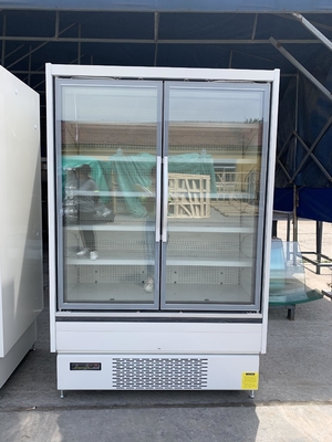 Tủ lạnh Multideck 2 cửa kính được tùy chỉnh trưng bày với cửa kính ba lớp tráng men chống sương mù không khung