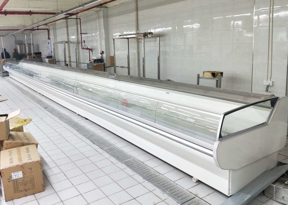 Quạt làm mát Siêu thị Mở Tủ lạnh Kính cong phía trước cho thịt tươi